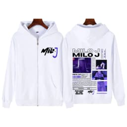 Rapper Milo J 166 Album 2025 Tour Merch Zipper Hoodie Men Women Fashion Loose Sweatshirt Long-sleeved High Quality Zip Up Jacket