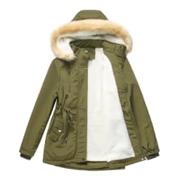 Winter New Arrival Women's Dark Brown Hooded Mid-Length Coat, Stylish and Warm Thick Jacket. Khaki, Black, Blue, Pink Parkas.