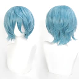 35cm Short Black Spiky Cosplay Wig Pre-Teased Crown Heat Resistant Synthetic Wig Layered Flipped-out Universal Anime Wig