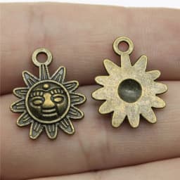 10pcs Antique Bronze Silver Color Sun Charms Pendant Jewelry Metal Alloy Jewelry Marking Sun Charms For Jewelry Making