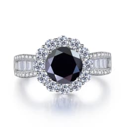 JoyceJelly 2ct Royal Blue Moissanite Ring for Cham Lady Round 8H8A Cut VVS1 Moissanite Diamond Dating Wedding Party Jewerly Gift