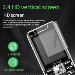 2G GSM Feature Phone SOS Call Fast Dial 2.4" Display Large Keypad Super Loud Speaker Dual SIM Blacklist Dual Torch Long Standby