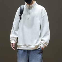 2026 Spring New Men's Large Size Sweatshirt Half Zip Designer Pullover Male Turtleneck Long Sleeve Big Plus 8XL Loose Sport Top