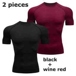 Men's Compression Shirts Summer Short Sleeves Tees T-shirt Gym Workout Fitness Running Tops Undershirts Baselayer Sportswear