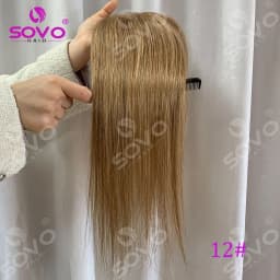 Remy Human Hair Topper Without Bangs 10×12CM Hand Stitched 360°3D Invisible Hair Piece Natural Cover For Thinning Hair