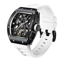 New Style Automatic Watch Tonneau Dial Silicone Strap Waterproof Sport Mechanical Wristwatch Stainless Steel 2026