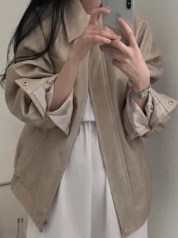 Stylish Retro PU Leather Jacket Women's Loose Fit Biker Vest Fashionable Long Sleeve Zipper Closure Doll Collar Commute Style
