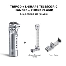 LEAPLIGHT Aluminum Mini Tripod for DJI Osmo Pocket 3/4/4P/360LunaUltra Camera Tripod Handheld Grip w 360° BallHead+Phone Stand
