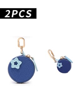 Fashion Personality Red Cherry Shape Fruit Pendant Coin Purse Mini Cute Keychain PU Leather Bag Pendant Small Bag Gift for Girls