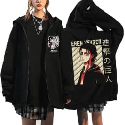 Anime Attack on Titan Final Season Zip Up Hoodie Shingeki No Kyojin Y2k Zippper Jackets Sweatshirts Eren Yeager Mange Streetwear