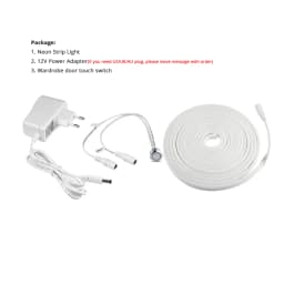 6mm Flexible LED Neon Strip Light With Power Adapter Touch Dimmer Hand Sweep PIR Motion Sensor Switch Set