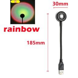 Romantic USB Sunset Lamp LED Rainbow Neon Night Light Projector Photography Wall Atmosphere Lighting for Bedroom Decor Light