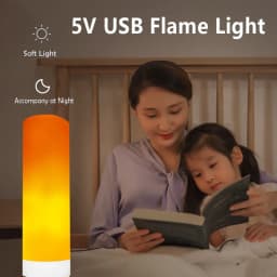 USB LED Atmosphere Light Dynamic Flame Effect Candle Lights For Power Bank Camping Lighting Cigarette Lighter Effect Light