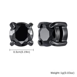 Punk Round Zircon Magnetic Ear Studs Clips Non Piercing Stainless Steel Small Earrings for Women Men Fashion Jewelry 