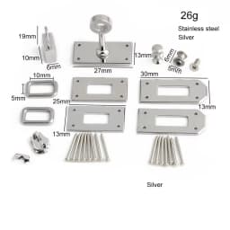 1/4/10Sets New Style Stainless Steel Metal Rectangle Eyelets Lock For Purse Handbags Bags Hanger Sole Plate Lock Accessories