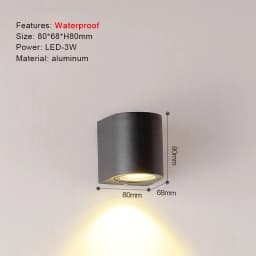 Round Square Modern Wall Lights Garden Porch Ip65 Waterproof Up Down Lighting Outdoor Led Bedroom Lamp Wall Decor
