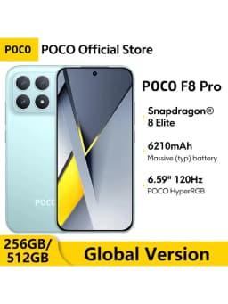 【World Premiere】POCO F8 Pro Global Version Smartphone Snapdragon8 Elite 6.59"120Hz HyperRGB AMOLED Display 6210mAh 100W Change