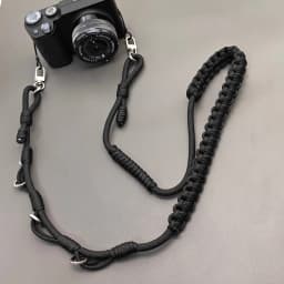 Black DIY Hand-braided Paracord Bag Strap Outdoor Multifunctional Anti-lost Adjustable Camera Phone Lanyard Shoulder Strap
