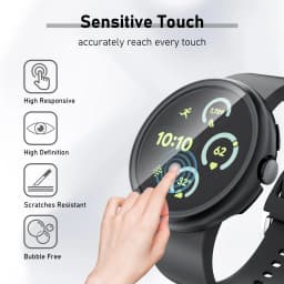 Tempered Glass+Case for Google Pixel Watch 3 45mm Screen Protector Cover PC Frame Accessories for Google Pixel Watch 3 2 1 41mm