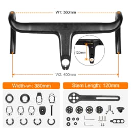 TOSEEK Carbon Handlebar Road Carbon Handlebar T700 Carbon Integrated Handlebar Di2 Bicycle Accessories Carbon Drop Bar