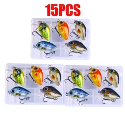 HENGJIA 5pcs 1.5g-2g 3cm Mini Crankbait Kit Artificial Wobblers Hard Bait Bass Trout Fishing Lure Tackle Pesca Peche Truite