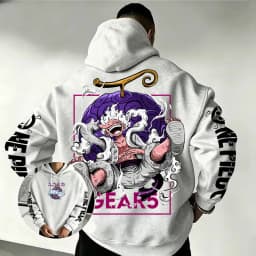 One Piece Gear 5 Luffy Devil Fruit Hoodie 2026 New Japanese Anime Fashion Y2K Casual Sportswear Men's Couple Hooded Sweatshirt