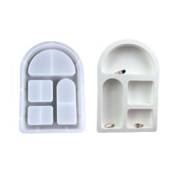 E06E Innovative Arched House Silicone Moulds For Casting Mini House Christmas Decorations And Creative Resin Crafts