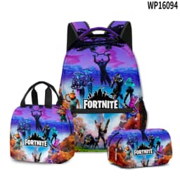 3pcs Fortnite Game Backpack Anime Schoolbag Student Shcool Bags Supplies Cosplay Pencil Bag Kawaii Lunch Bag Birthday Gift
