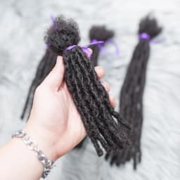 1B# Inter Locs 100% Boho Braids Human Hair Dreadlock Extensions Raw Brazilian Hair Full Handmade Real Loc Extensions 6-20 Inches