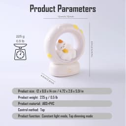 LED Moon Night Light Cute Animal Cartoon Rabbit Lamps USB Rechargeable Warm Bedroom Decoration Sleeping Lights