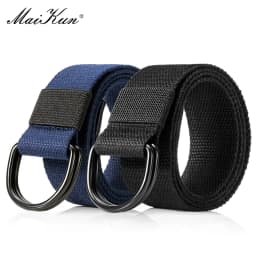 Maikun 2PCS Men Belt Double Ring Buckle Waistband Casual Canvas Belts Belt For Men
