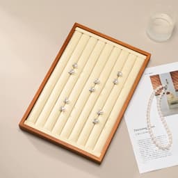 Wooden 3 in1 Multi-function Jewelry Display Box High quality Microfiber Ring Earring Bangle Organizer Case Luxury Storag Box
