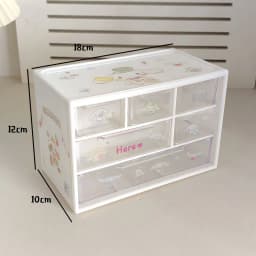 Official Themed Three Grid Drawer Storage Box Clear Multi Compartment Cute Desktop Organizer For Dorm Bedroom