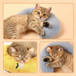 Cute Dogs Cats Little Pillows U-Shaped Neck Protector Pets Deep Sleep Pillow for Puppy Kitten Soft Fluffy Calming Toys Washable