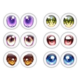 12pcs/set14MM Eyechips Originality Pattern Blyth Toy Anime Doll Eye Chips Glass Eyes Cabochons Round Drop Glue Eye DIY Jewelry