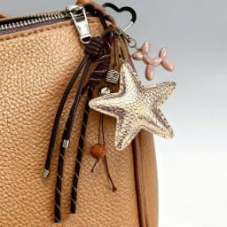 Multicolor Luxury Flat Keychain Bag pu Leather Five-Pointed Star Keychain Mother's Day Valentine's Day High-End Gift