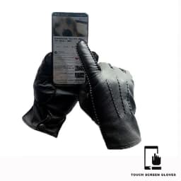 Deerskin Gloves Men's Touch Screen High-Quality Leather 2025 New Hand-Stitched Thin Wool Lining Keeps Warm in Autumn and Winter