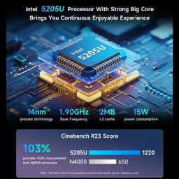 Bmax B2 Power New Mini Pc Windows 11 Pc HDMI Intel 5205U 8Gb Ram 256Gb Ssd Intel Uhd Graphics Wifi Bluetooth