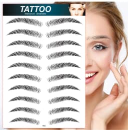 4D Hair Like Eyebrows Makeup Waterproof Eyebrow Tattoo Sticker Long Lasting Natural Fake Eyebrow Stickers Cosmetics 10 pairs 1PC