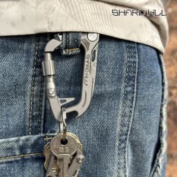 6in1 TC4Titanium Alloy Key Chain Knife Damascus Blade EDC  Bottle Opener Screwdriver Nail Driver Outdoor Tool SH-T2