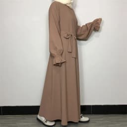 New Modest Abaya Ruffle Sleeve High Quality Nida With Pockets Free Belt EID Ramadan Islamic Clothing Muslim Women Maxi Dress
