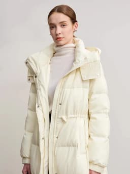 AMII Down Jacket 2025 Winter New Casual Warm Solid Color Hooded Straight Long Down Coat Zipper Long Sleeves Women's Top 12544149