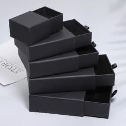 Drawer Style Jewelry Box Multiple-Use Jewelry Packaging Box for Necklace Bracelet Ring Exquisite Jewelry Packaging Box in Black