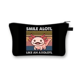 Cute Animal Sea Otters Axolotl / Ferret Pattern Cosmetic Bag Women Makeup Bags Zipper Cosmetic Cases Girl's Lipstick Holder Gift