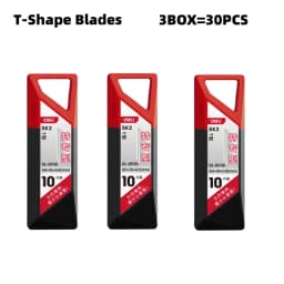 10/20/30/50Pcs T-Shape Knife Blades Steel Box Cutter Blades with Plastic Case Standard Blades for Utility Knife Replacement