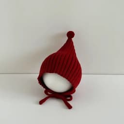 0-24M Baby Beanie Newborn Elf Hat Spring Autumn Knitted Windproof Warm Earflap Cap With Pom Pom