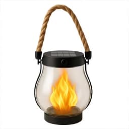 Outdoor Waterproof Solar Flame Lamp with Type-C Charging Simulation Flickering 3D Flame Solar Rope Hanging Light for Patio Decor