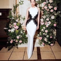 Elegant White Long Dress Women's Halter Backless Casual Black Lace Patchwork Slit Maxi Dresses Evening Party Cocktail Prom 2026