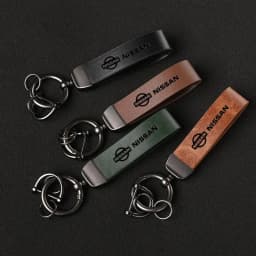 Luxury Genuine Leather Keychain Car Key Ring Holder Jewelry Custom Gift For Nissan X-trail Qashqai Juke Rogue Altima Leaf Car