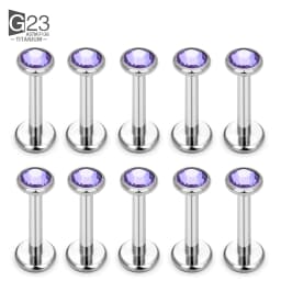 10Pc 20/18/16g G23 Titanium Piercing CZ Lip Labre Earrings Set Lip Stud Ring Tragus Free Spiral Cartilage Piercings Body Jewelry